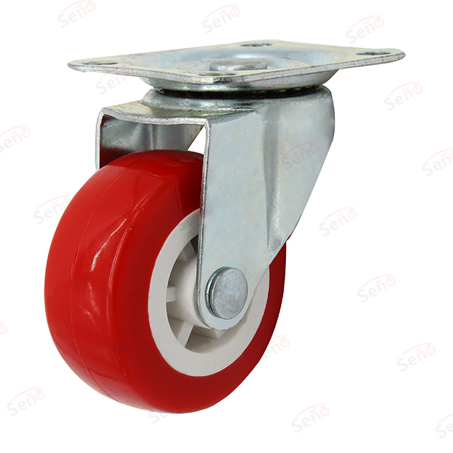 PVC rojo competitivo de servicio ligero de la serie 201 con rueda giratoria de freno